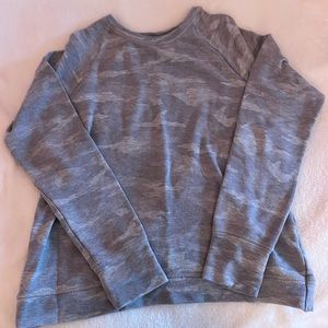 Athleta Girl Gray Camo Crewneck